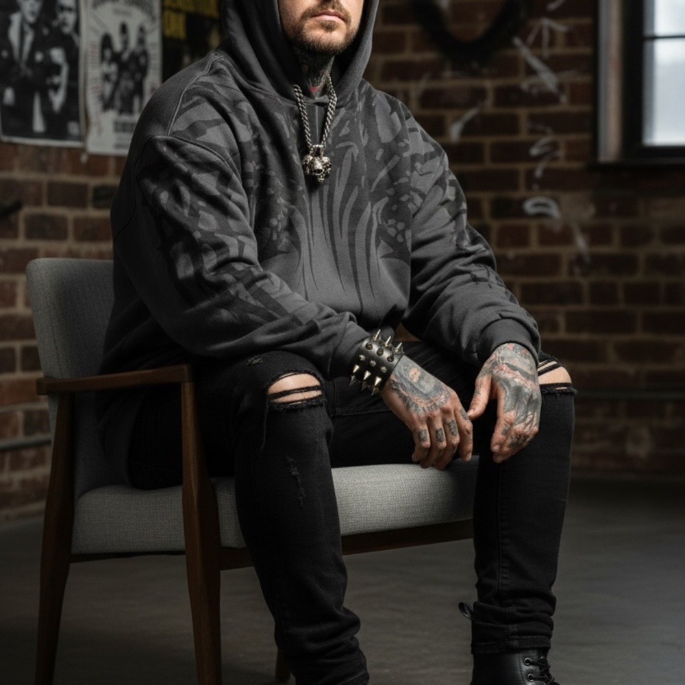 Stay Cold Apparel NECROBLADE Oversized Hoodie Size Large NWT Sold Out! - Picture 2 of 11